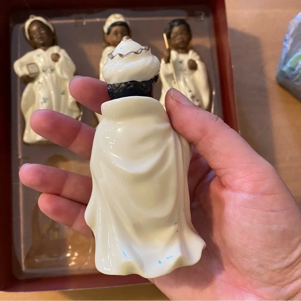 Ceramic African American Nativity Set Jesus Mary Joseph Christmas Decor